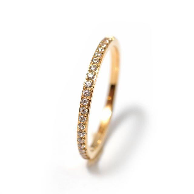 「技術品」極細1.5mmCZダイヤモンドステンレス製ピンキーリング指輪 レディースのアクセサリー(リング(指輪))の商品写真