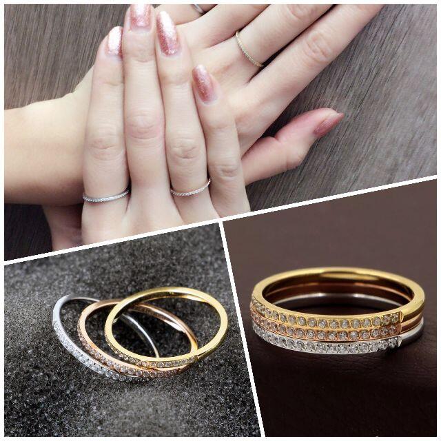 「技術品」極細1.5mmCZダイヤモンドステンレス製ピンキーリング指輪 レディースのアクセサリー(リング(指輪))の商品写真
