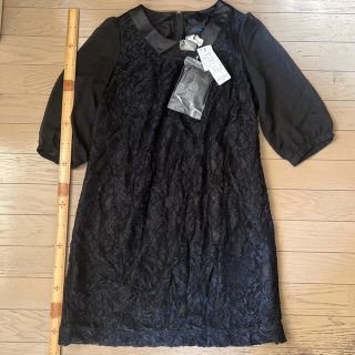 黒ワンピース  レース 新品 L&B(ひざ丈ワンピース)