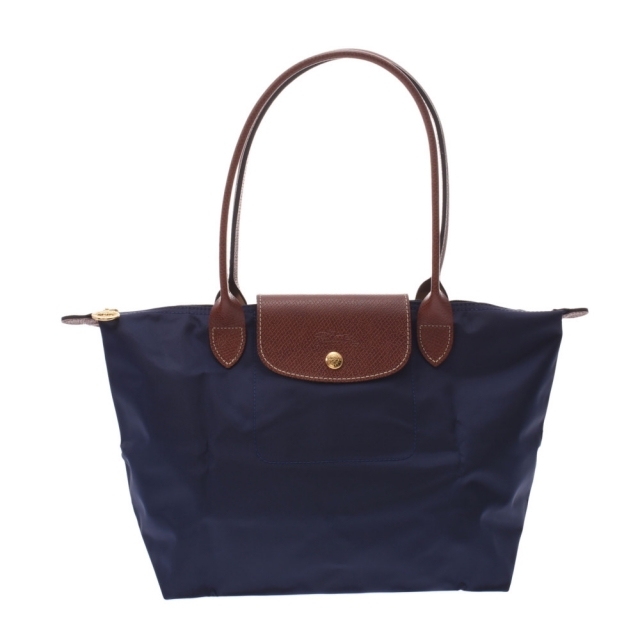 LONGCHAMP(ロンシャン)のロンシャン  ル プリアージュ ロング S トートバッグ ネイビー/茶 レディースのバッグ(トートバッグ)の商品写真