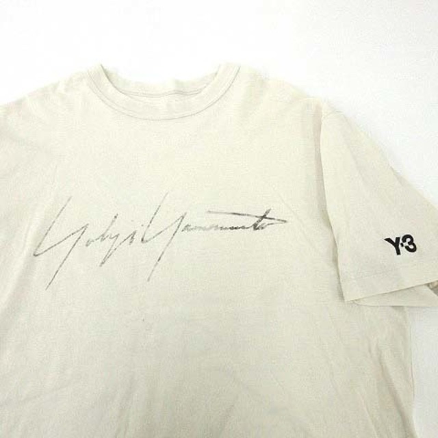 Y-3(ワイスリー)のワイスリー 20SS ディズトレスド シグネチャー Tシャツ M エクリュ メンズのトップス(Tシャツ/カットソー(半袖/袖なし))の商品写真