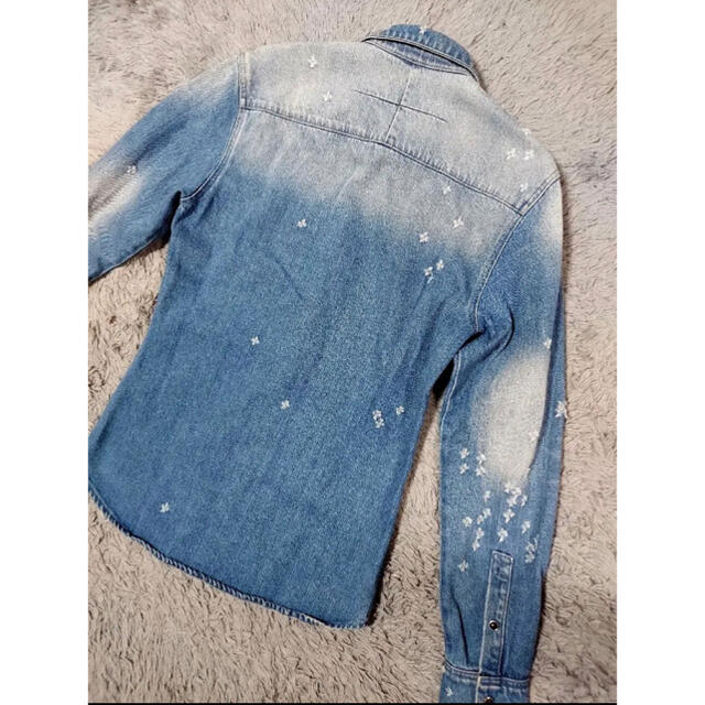 驚きの値段】 GIVENCHY スターデニムシャツ インディゴ レッド 星柄 39