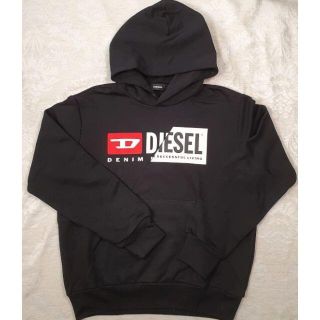 ディーゼル(DIESEL)の【新品・未使用】DIESELKIDSダブルロゴプリントパーカーブラック　16Y(ジャケット/上着)