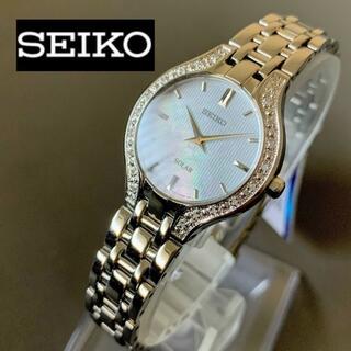 セイコー(SEIKO)のセイコー SEIKO ソーラー仕様 マザーオブパール盤面 レディース腕時計(腕時計)