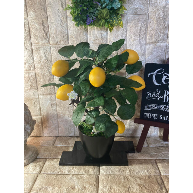 光触媒 人工観葉植物 ウォールグリーン 造花 アレンジ レモンツリーの通販 By 太郎 ラクマ