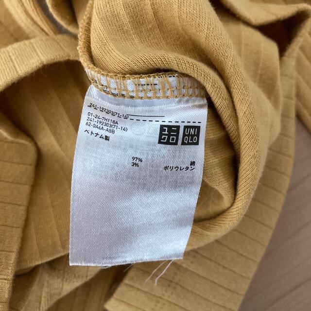 UNIQLO(ユニクロ)の【値下げ】ユニクロ　リブハイネック　カラシ色 レディースのトップス(カットソー(長袖/七分))の商品写真