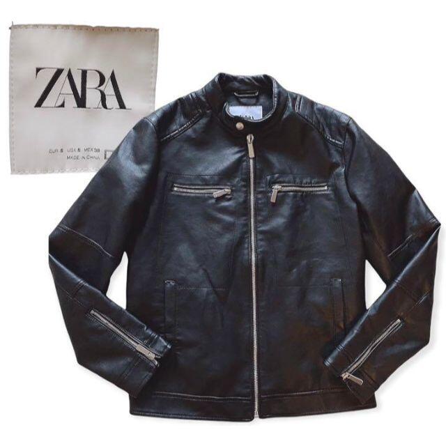 ZARA(ザラ)のZARA ザラ エコレザーライダースジャケット メンズのジャケット/アウター(ライダースジャケット)の商品写真