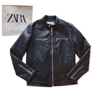 ザラ(ZARA)のZARA ザラ エコレザーライダースジャケット(ライダースジャケット)