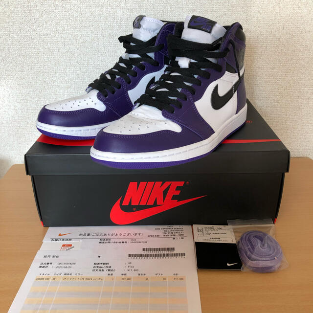 NIKE(ナイキ)のAIR JORDAN 1 RETRO HIGH OG COURT PURPLE メンズの靴/シューズ(スニーカー)の商品写真