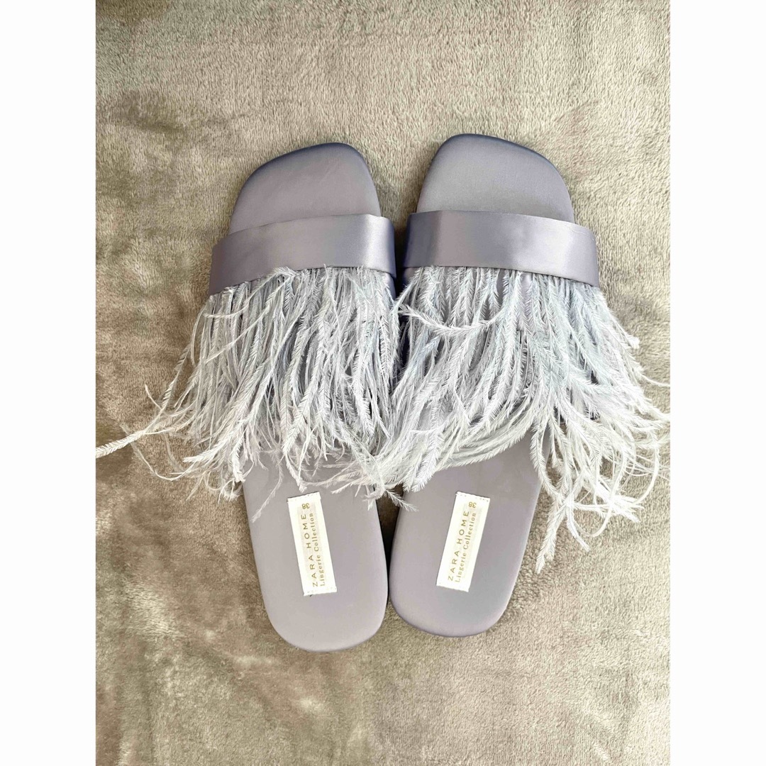 ZARA HOME - 38 ZARA HOME シャギーふわふわ ルーム スリッパの ZARA HOME - 38 ZARA HOME シャギーふわふわ ルーム スリッパの
