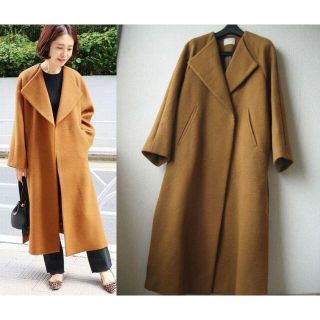 イエナ(IENA)のIENA　18AW　ロングスリットコート　サイズ36　キャメル(ロングコート)