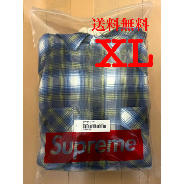 Supreme Hooded Flannel Zip Up Shirt  XL