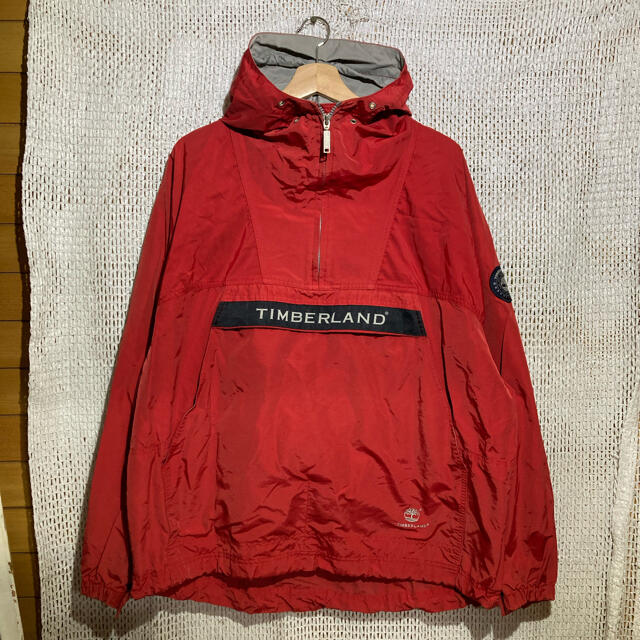 Timberland(ティンバーランド)のr4 ティンバーランド アノラックパーカー Lサイズ 赤 ジャケット メンズのジャケット/アウター(マウンテンパーカー)の商品写真