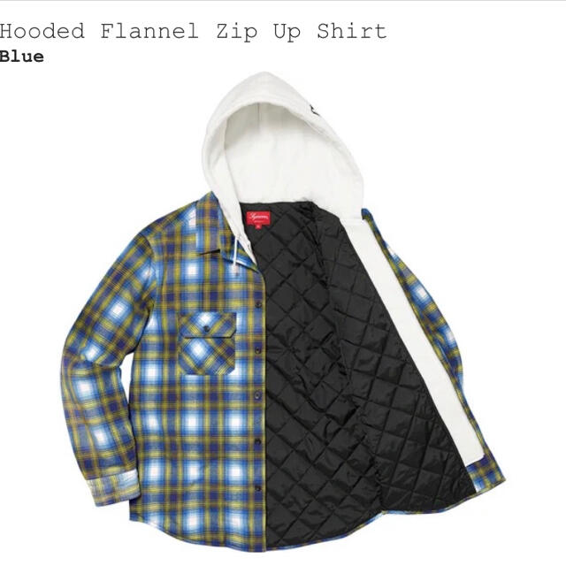 Supreme Hooded Flannel Zip Up Shirt blue