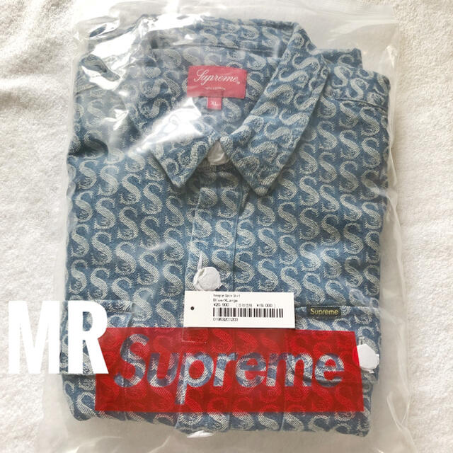 Blueブルー青SIZEXL Supreme Monogram Denim Shirt モノグラムデニム