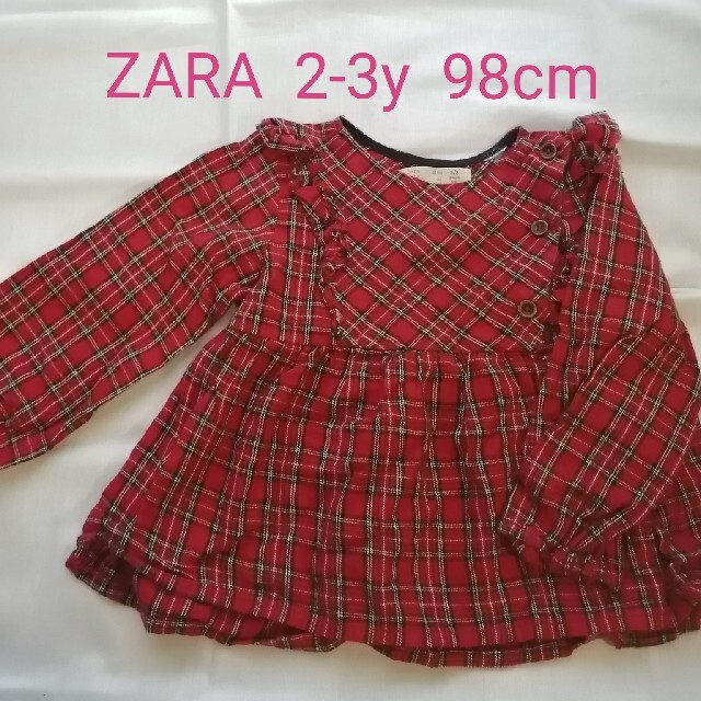 ZARA KIDS(ザラキッズ)のZARA baby 2-3y タータンチェックブラウス キッズ/ベビー/マタニティのキッズ服女の子用(90cm~)(ブラウス)の商品写真