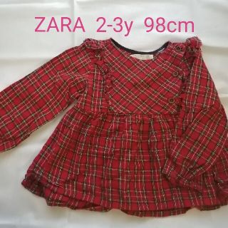 ザラキッズ(ZARA KIDS)のZARA baby 2-3y タータンチェックブラウス(ブラウス)