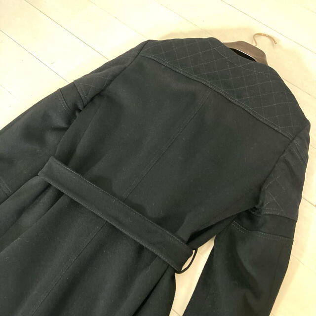 Gucci(グッチ)のGUCCI グッチ　ウールカシミヤ　ロングコート　36 黒　ジップアップ レディースのジャケット/アウター(ロングコート)の商品写真