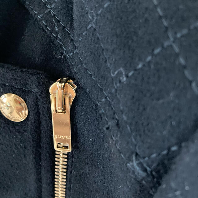 Gucci(グッチ)のGUCCI グッチ　ウールカシミヤ　ロングコート　36 黒　ジップアップ レディースのジャケット/アウター(ロングコート)の商品写真