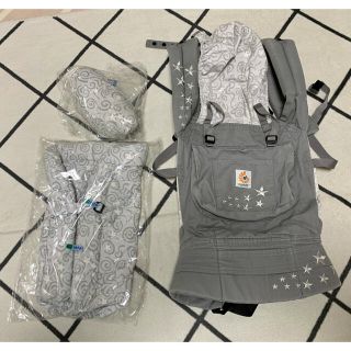 エルゴベビー(Ergobaby)のエルゴ抱っこ紐(ギャラクシーグレー)インサート付き(抱っこひも/おんぶひも)