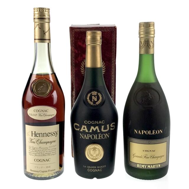 バイセルブランデーセット3本 Hennessy CAMUS REMY MARTIN コニャック