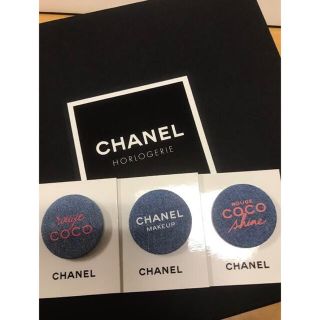 シャネル(CHANEL)のCHANEL シャネル デニム缶バッチ3点セット(ブローチ/コサージュ)