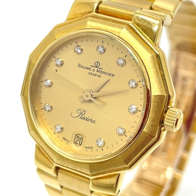 注目ショップ・ブランドのギフト BAUME&MERCIER レディース腕時計 11Pダイヤ 無垢 リビエラ リヴィエラ ボーム＆メルシエ - 腕時計