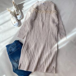 トゥモローランド(TOMORROWLAND)の美品✨コーヘン ヨネトミ ワンピース 秋服 冬服 ニット ウール 米富 日本製(ひざ丈ワンピース)