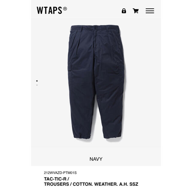 WTAPS A.H SSZ TROUSERS NAVY L 新品未使用パンツ