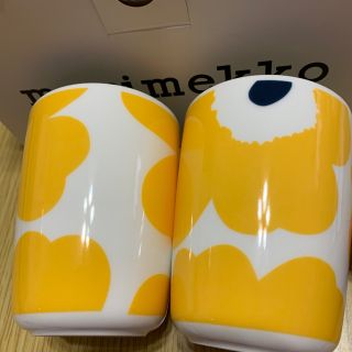 マリメッコ(marimekko)の未使用　marimekko UNIKKO ウニッコ 湯呑み　イエロー　２個(グラス/カップ)