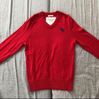 アバクロンビーアンドフィッチ(Abercrombie&Fitch)のアバクロンビー　赤セーター(綿、カシミア) 美品(ニット/セーター)