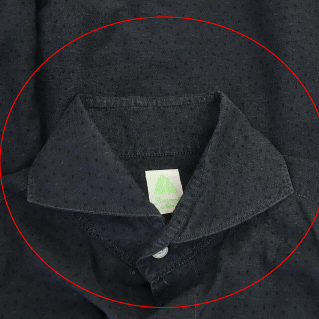 FINAMORE(フィナモレ)のフィナモレ ドット柄カッタウェイシャツ カジュアルシャツ 長袖 15/38 紺 メンズのトップス(シャツ)の商品写真