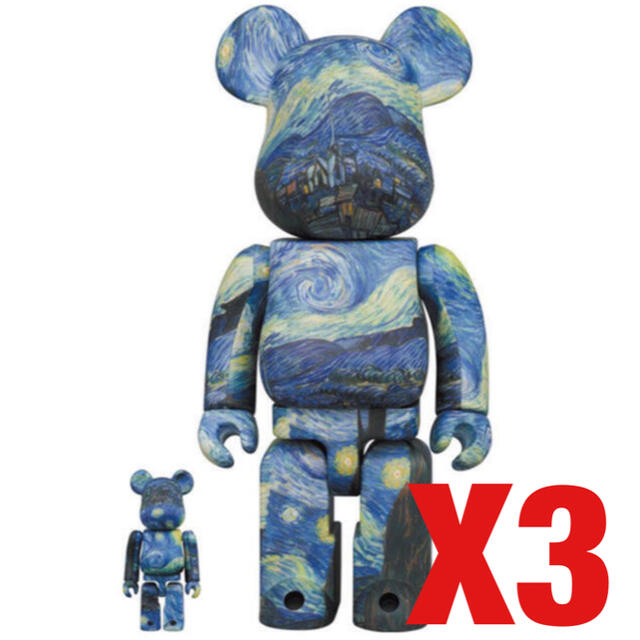 MEDICOM TOY(メディコムトイ)のGogh The Starry Night BE@RBRICK 400% 3個 エンタメ/ホビーのフィギュア(その他)の商品写真