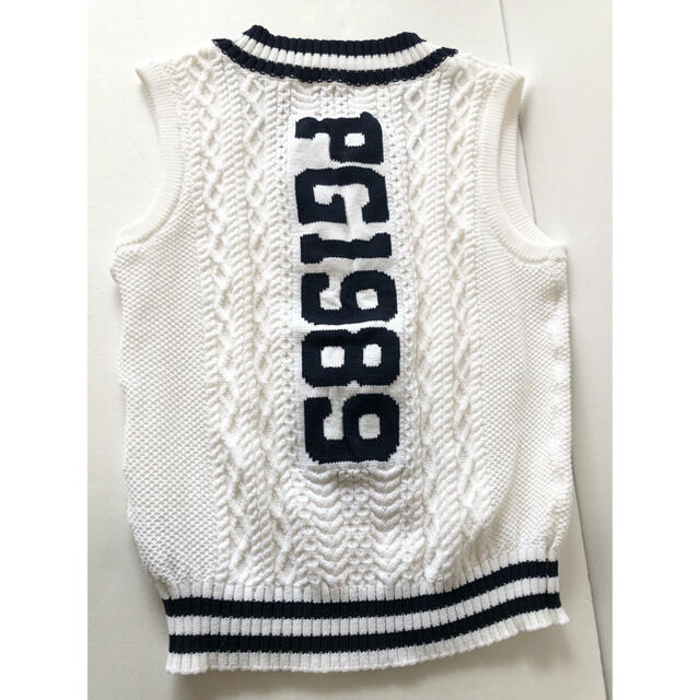 極美品】パーリーゲイツ0ニットベスト白PEARLY GATESロゴレディース