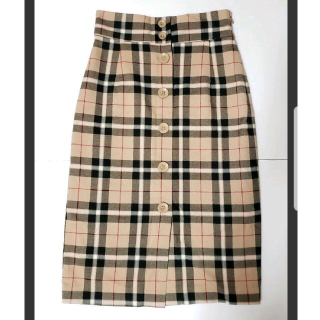 ASTORIA ODIER(アストリアオディール)のTRUDEA  チェックタイトスカート ベージュ レディースのスカート(ひざ丈スカート)の商品写真