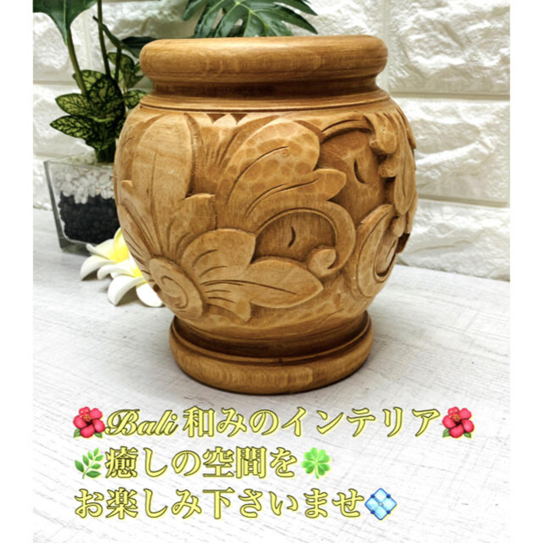 【K3b】【AP1】おまとめお値下げ✨無垢材使用木彫り彫刻の花瓶ツボとポプリ入れ