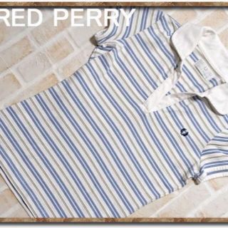 フレッドペリー(FRED PERRY)のフレッドペリー　ボーダー半袖ポロシャツ　白系(ポロシャツ)