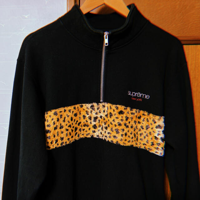 supreme leopard panel halo zip