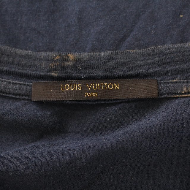 LOUIS VUITTON(ルイヴィトン)のルイヴィトン カットソー Tシャツ 長袖 ロゴ プルオーバー M 紺 ネイビー メンズのトップス(Tシャツ/カットソー(七分/長袖))の商品写真