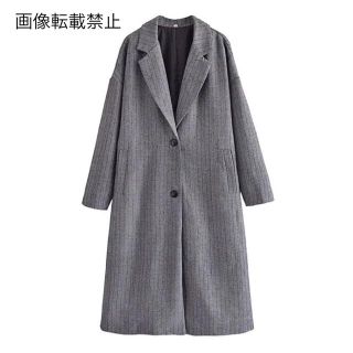 ザラ(ZARA)の🎃10月新作👻6494◆gray グレー 柄 ロングコート(ロングコート)