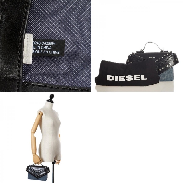 DIESEL(ディーゼル)のディーゼル スタッズ ハンドバッグ デニム レディース DIESEL 【1-0017665】 レディースのバッグ(ハンドバッグ)の商品写真