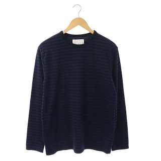 ナナミカ(nanamica)のナナミカ Tシャツ カットソー ロンT 長袖 ボーダー S ネイビー ブラック(Tシャツ/カットソー(七分/長袖))