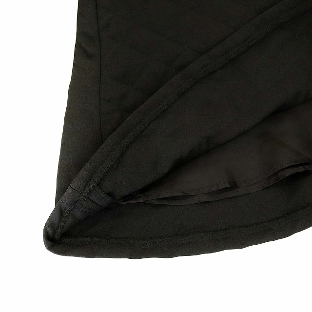 エムズグレイシー キルティングスカート フレアスカート カメリア装飾 M 黒