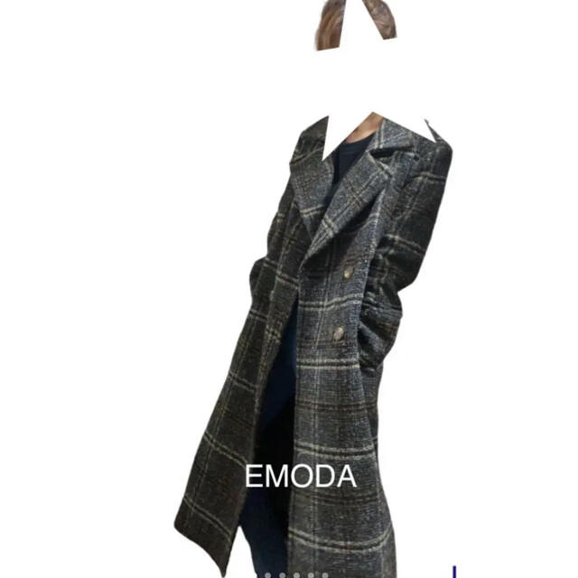 EMODA(エモダ)のEMODA★ロングツイードコート♡ばり可愛いい♡ レディースのジャケット/アウター(ロングコート)の商品写真