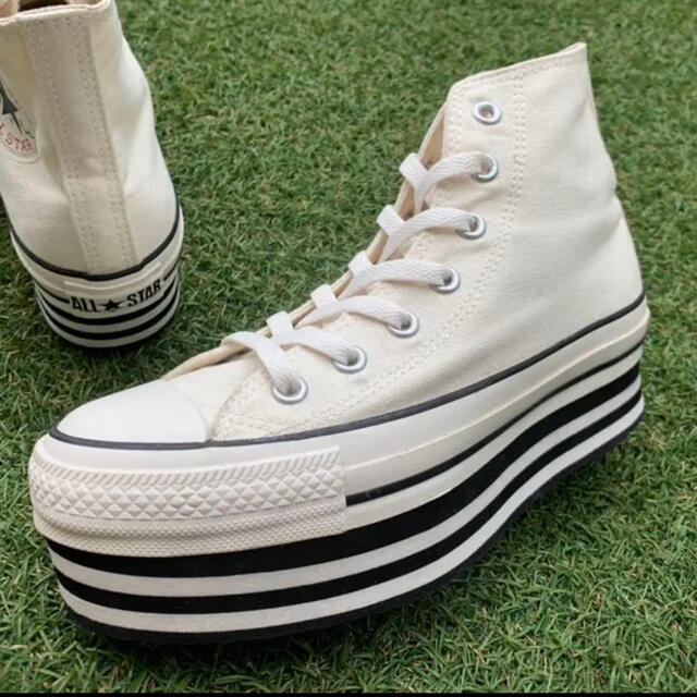 美品24.5 converse コンバース オールスター HI 厚底　G568