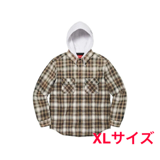 シュプリーム(Supreme)のXLサイズ hooded flannel zip up shirt brown(シャツ)