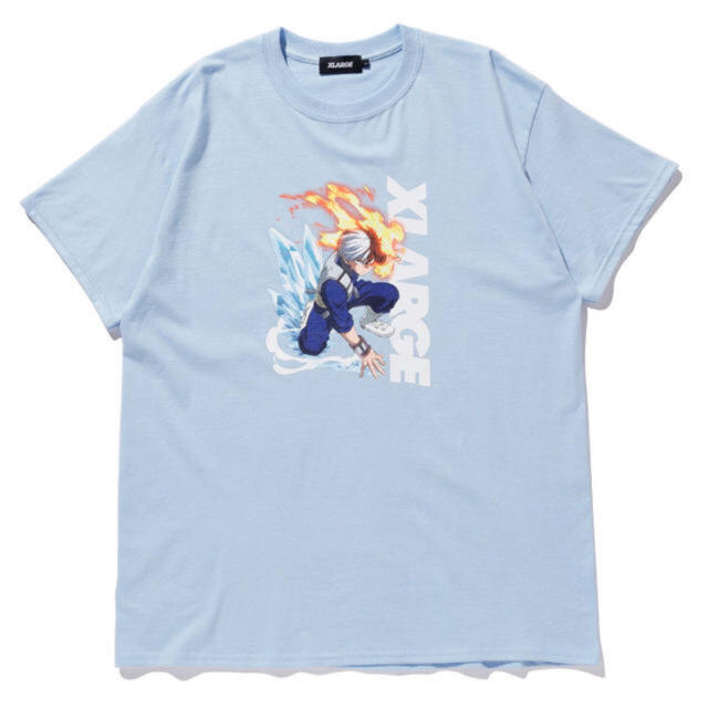 XLARGE(エクストララージ)のXLRAGE 僕のヒーローアカデミア TODOROKI 轟 ライトブルー　M メンズのトップス(Tシャツ/カットソー(半袖/袖なし))の商品写真