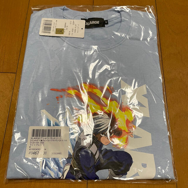 XLARGE(エクストララージ)のXLRAGE 僕のヒーローアカデミア TODOROKI 轟 ライトブルー　M メンズのトップス(Tシャツ/カットソー(半袖/袖なし))の商品写真