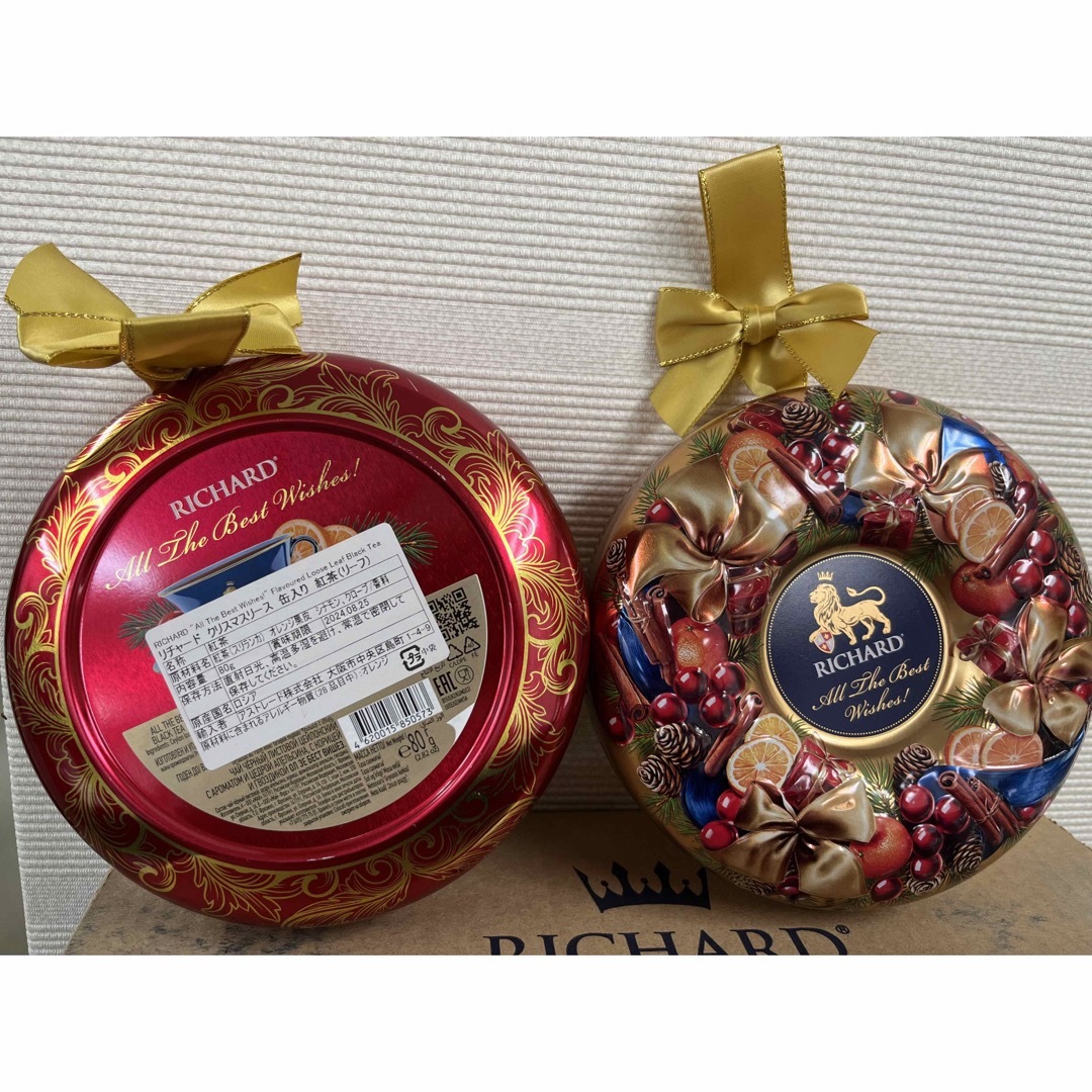 クリスマス・リース 紅茶 缶 80g x 2缶セット 食品/飲料/酒の飲料(茶)の商品写真