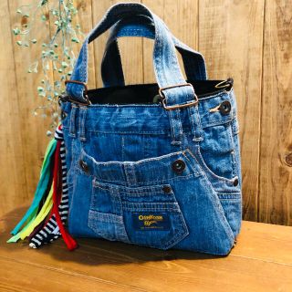 #332　USEDDENIM　オーバーオールリメイク　トートバッグ